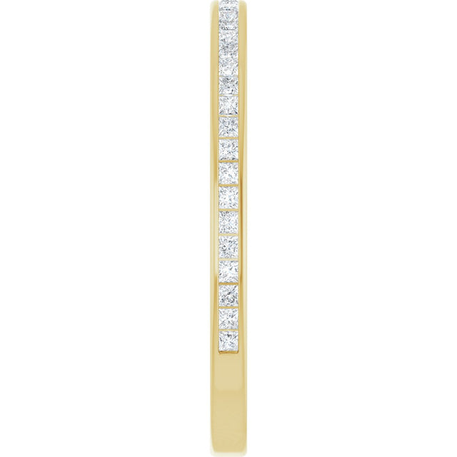 14K Gold Square Lab-Grown Diamond Channel-Set Anniversary Band – 1.5x1.5 mm Stones (3/4 CTW) - Yellow Gold - view 4