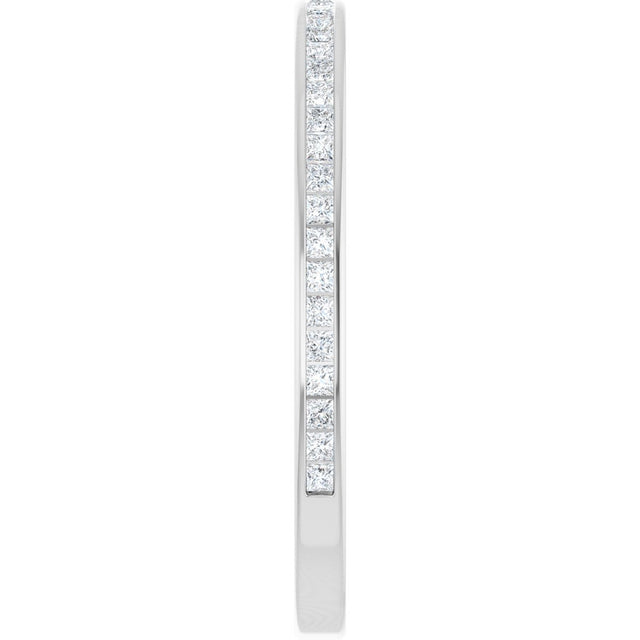 14K Gold Square Lab-Grown Diamond Channel-Set Anniversary Band – 1.5x1.5 mm Stones (3/4 CTW) - White Gold - view 4