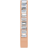 14K Gold Straight Baguette Lab-Grown Diamond Channel-Set Anniversary Band – 3x2 mm Stones - Rose Gold - view 4