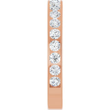 14K Gold Round Lab-Grown Diamond Channel-Set Anniversary Band – 3 mm Stones - Rose Gold - view 4