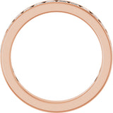 14K Gold Square Lab-Grown Diamond Channel-Set Anniversary Band – 3x3 mm Stones - Rose Gold - view 2