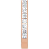 14K Gold Square Lab-Grown Diamond Channel-Set Anniversary Band – 3x3 mm Stones - Rose Gold - view 4