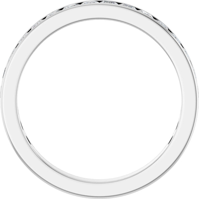 14K Gold Square Natural Diamond Channel-Set Anniversary Band – 3x3 mm Stones (3 5/8 CTW) - White Gold - view 2