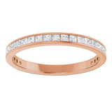 14K Gold Square Lab-Grown Diamond Channel-Set Anniversary Band – 2x2 mm Stones - Rose Gold - view 3