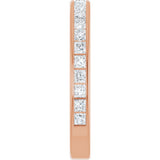 14K Gold Square Natural Diamond Channel-Set Anniversary Band – 1.75x1.75 mm Stones - Rose Gold - view 4
