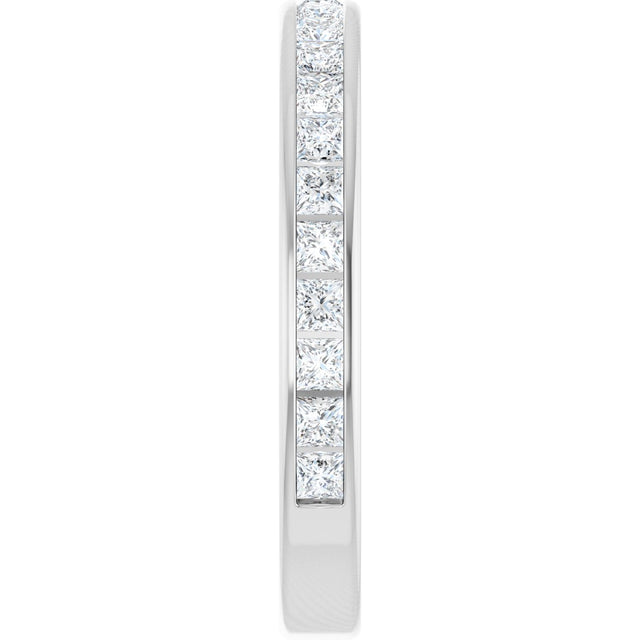 14K Gold Square Natural Diamond Channel-Set Anniversary Band – 1.75x1.75 mm Stones - White Gold - view 4