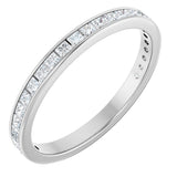 14K Gold Square Lab-Grown Diamond Channel-Set Anniversary Band – 2x2 mm Stones - White Gold