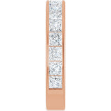 14K Gold Square Lab-Grown Diamond Channel-Set Anniversary Band – 2.5x2.5 mm Stones - Rose Gold - view 4