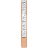 14K Gold Square Natural Diamond Channel-Set Anniversary Band – 2.5x2.5 mm Stones - Rose Gold - view 4