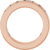 14K Gold Square Lab-Grown Diamond Channel-Set Anniversary Band – 3x3 mm Stones - Rose Gold - view 2