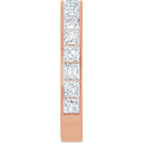 14K Gold Square Lab-Grown Diamond Channel-Set Anniversary Band – 3x3 mm Stones - Rose Gold - view 4