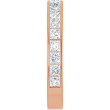 14K Gold Square Natural Diamond Channel-Set Anniversary Band – 2.25x2.25 mm Stones - Rose Gold - view 4