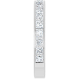14K Gold Square Lab-Grown Diamond Channel-Set Anniversary Band – 2.25x2.25 mm Stones - White Gold - view 4