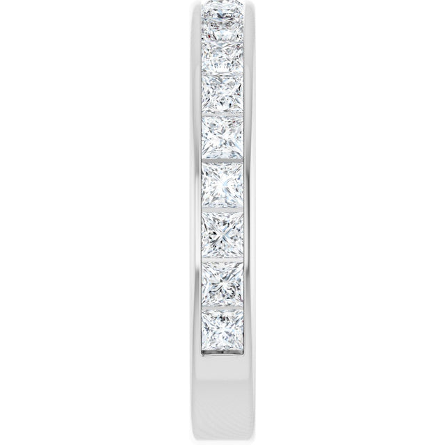 14K Gold Square Lab-Grown Diamond Channel-Set Anniversary Band – 2.25x2.25 mm Stones - White Gold - view 4