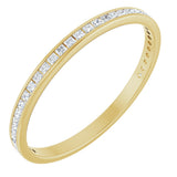 14K Gold Square Lab-Grown Diamond Channel-Set Anniversary Band – 1.5x1.5 mm Stones (3/4 CTW) - Yellow Gold