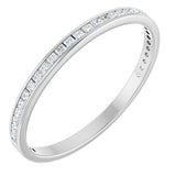 14K Gold Square Lab-Grown Diamond Channel-Set Anniversary Band – 1.5x1.5 mm Stones (3/4 CTW) - White Gold