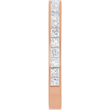 14K Gold Square Lab-Grown Diamond Channel-Set Anniversary Band – 2.5x2.5 mm Stones - Rose Gold - view 4