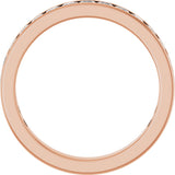 14K Gold Square Natural Diamond Channel-Set Anniversary Band – 3x3 mm Stones - Rose Gold - view 2