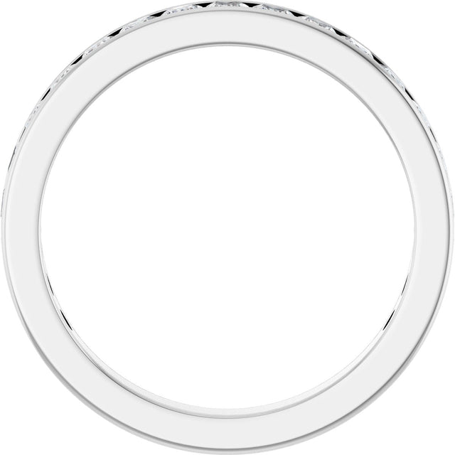 14K Gold Square Natural Diamond Channel-Set Anniversary Band – 3x3 mm Stones - White Gold - view 2