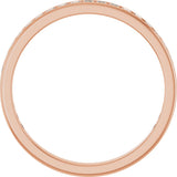 14K Gold Square Lab-Grown Diamond Channel-Set Anniversary Band – 1.75x1.75 mm Stones - Rose Gold - view 2