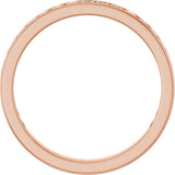 14K Gold Square Lab-Grown Diamond Channel-Set Anniversary Band – 2.25x2.25 mm Stones - Rose Gold - view 2
