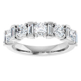 Platinum Round Natural Diamond Anniversary Band – 3.3 mm Stones - view 3