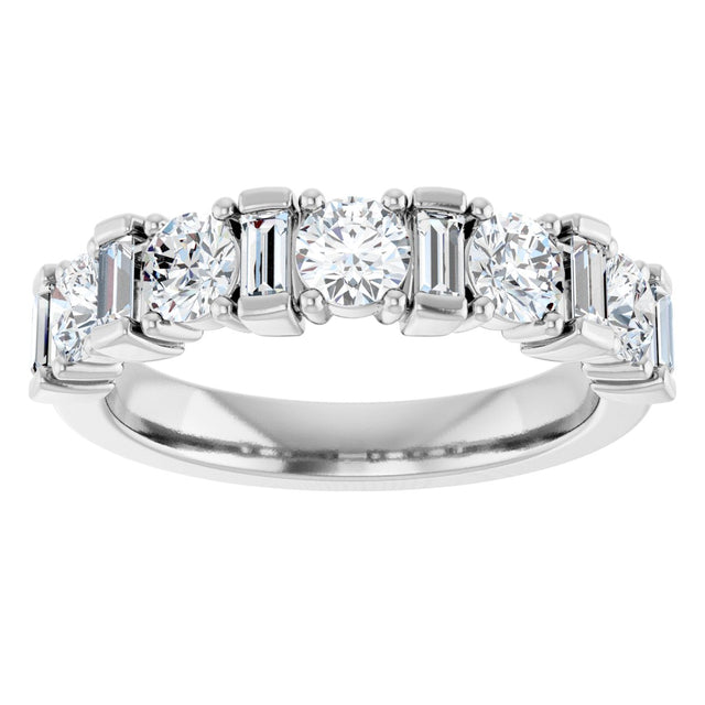 Platinum Round Natural Diamond Anniversary Band – 3.3 mm Stones - view 3