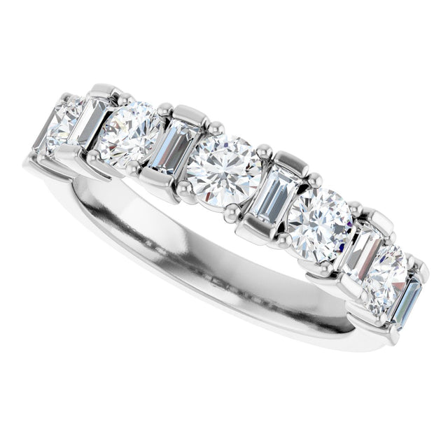 Platinum Round Natural Diamond Anniversary Band – 3.3 mm Stones - view 5