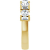 14K Gold Round Natural Diamond Anniversary Band – 3.3 mm Stones - Yellow Gold - view 4