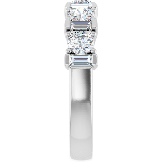 Platinum Round Natural Diamond Anniversary Band – 3.3 mm Stones - view 4