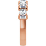 14K Gold Round Natural Diamond Anniversary Band – 3.3 mm Stones - Rose Gold - view 4