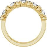 14K Gold Round Natural Diamond Anniversary Band – 3.3 mm Stones - Yellow Gold - view 2