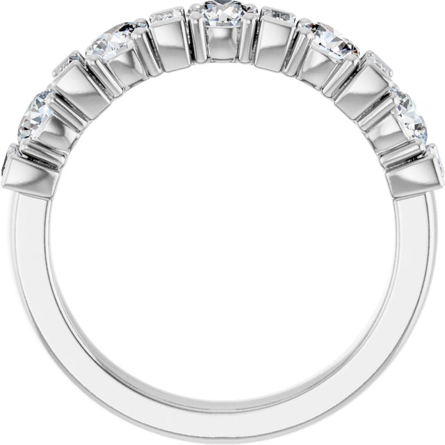 Platinum Round Natural Diamond Anniversary Band – 3.3 mm Stones - view 2