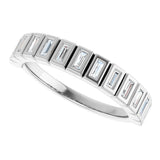 10K Gold Straight Baguette Natural Diamond Bezel-Set Anniversary Band – 1/4–5/8 CTW - White Gold - view 5