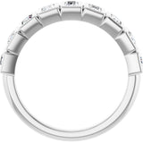 14K Gold Straight Baguette Lab-Grown Diamond Bezel-Set Anniversary Band – 1/3–9/10 CTW - White Gold - view 2