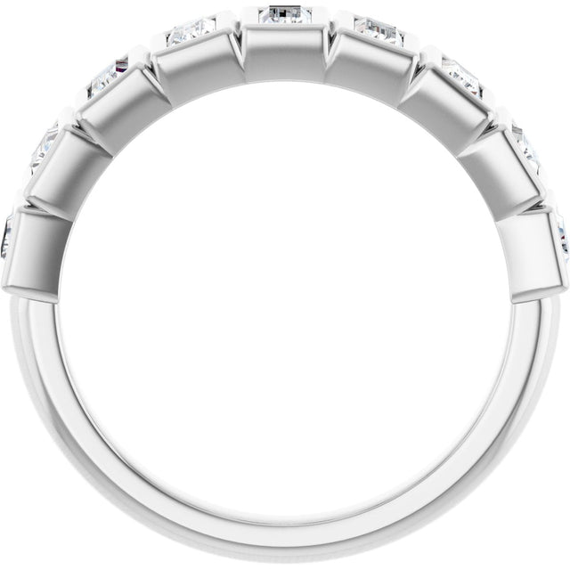 Platinum Straight Baguette Lab-Grown Diamond Bezel-Set Anniversary Band – 1/3–9/10 CTW - view 2