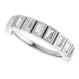 14K Gold Straight Baguette Natural Diamond Bezel-Set Anniversary Band – 1/4–7/8 CTW - White Gold - view 5