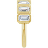 10K Gold Emerald Natural Diamond Bezel-Set Anniversary Band – 2 1/2 CTW - Yellow Gold - view 4