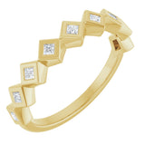 14K Gold Square Natural Diamond Bezel-Set Anniversary Band – 1/8–5/8 CTW - Yellow Gold