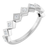 10K Gold Square Natural Diamond Bezel-Set Anniversary Band – 1/8–5/8 CTW - White Gold