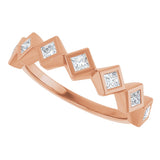 14K Gold Square Lab-Grown Diamond Bezel-Set Anniversary Band – 1/10–5/8 CTW - Rose Gold - view 5