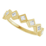 10K Gold Square Lab-Grown Diamond Bezel-Set Anniversary Band – 1/8–5/8 CTW - Yellow Gold - view 5