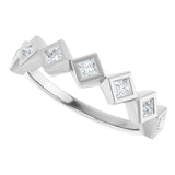10K Gold Square Lab-Grown Diamond Bezel-Set Anniversary Band – 1/8–5/8 CTW - White Gold - view 5