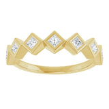 10K Gold Square Lab-Grown Diamond Bezel-Set Anniversary Band – 1/8–5/8 CTW - Yellow Gold - view 3