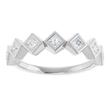 14K Gold Square Lab-Grown Diamond Bezel-Set Anniversary Band – 1/10–5/8 CTW - White Gold - view 3