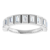 10K Gold Straight Baguette Natural Diamond Bezel-Set Anniversary Band – 1/4–5/8 CTW - White Gold - view 3