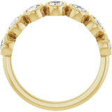 14K Gold Oval Natural Diamond Bezel-Set Anniversary Band – 1 3/4 CTW - Yellow Gold - view 2