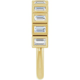 14K Gold Straight Baguette Natural Diamond Bezel-Set Anniversary Band – 1/4–7/8 CTW - Yellow Gold - view 4