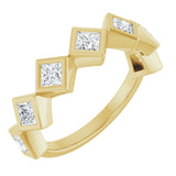 14K Gold Square Lab-Grown Diamond Bezel-Set Anniversary Band – 3/4–2 CTW - Yellow Gold