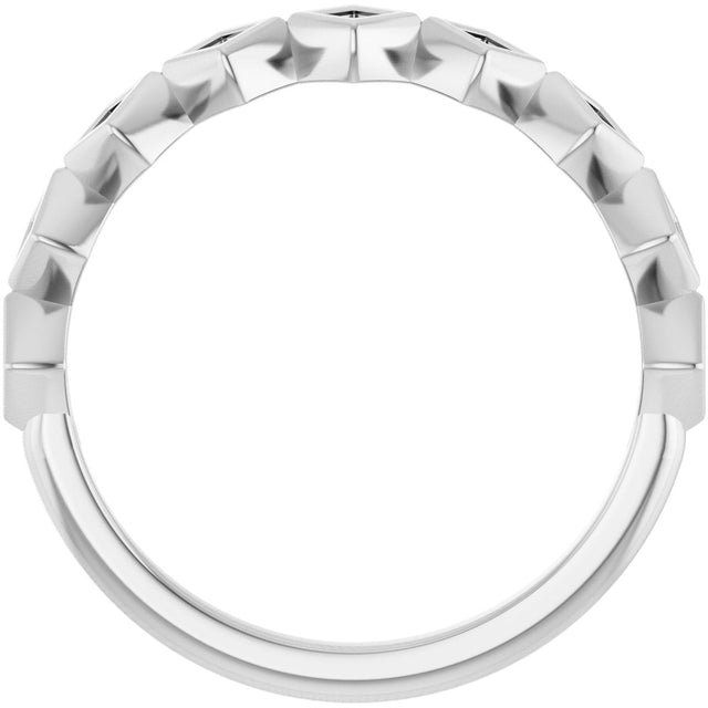 14K Gold Square Lab-Grown Diamond Bezel-Set Anniversary Band – 1/10–5/8 CTW - White Gold - view 3